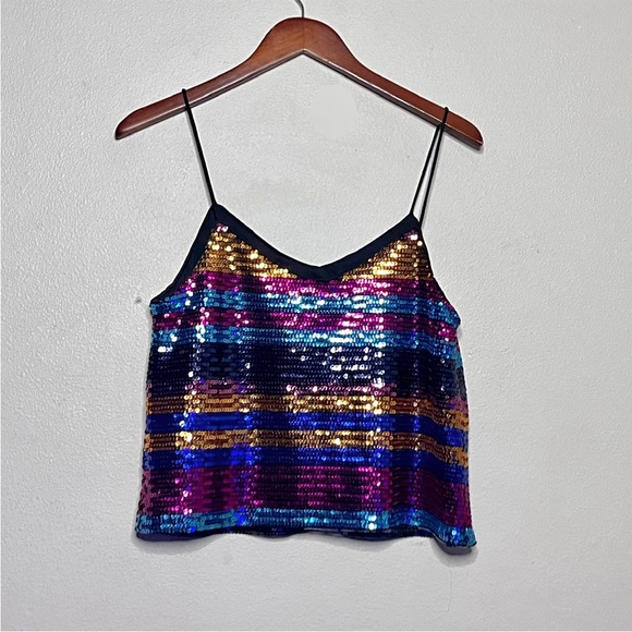 WAYF Rainbow Sequin Cami Top - Picture 3 of 10